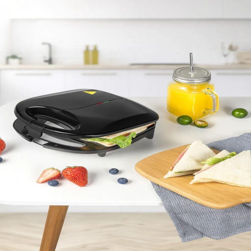 Sanduicheira Elétrica Antiaderente 750w – Lanches Rápidos, Crocantes E Sem Óleo 110V - 3
