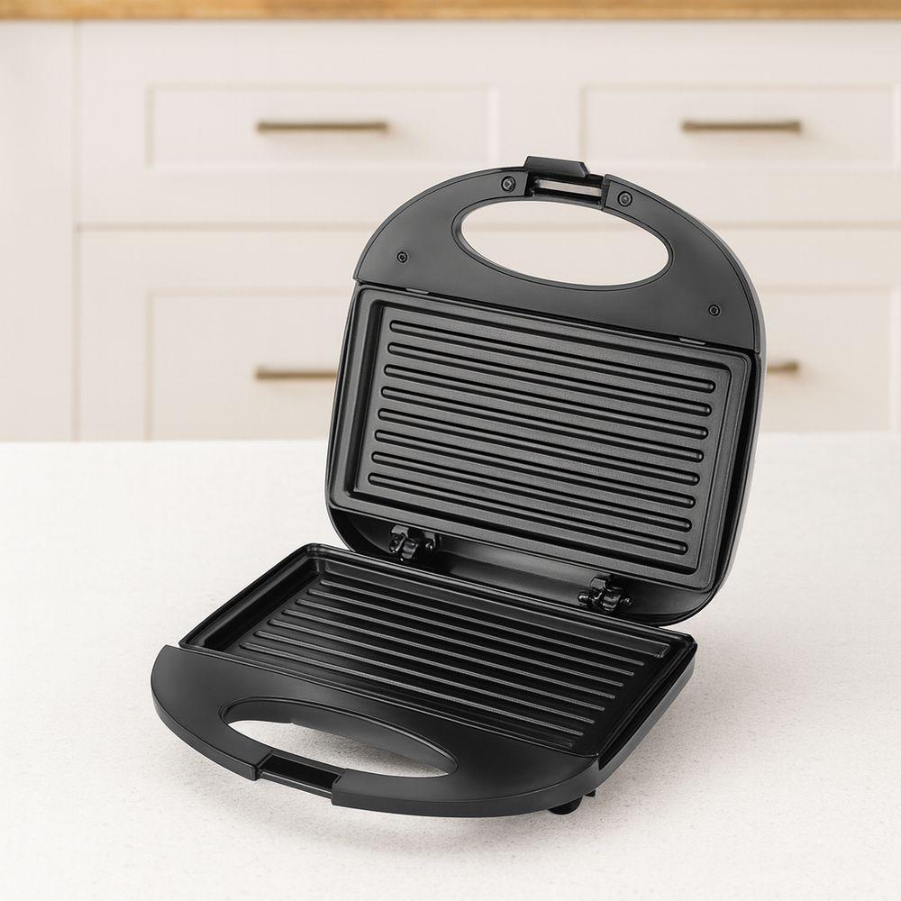 Sanduicheira Elétrica Antiaderente 750w – Lanches Rápidos, Crocantes E Sem Óleo 110V - 4