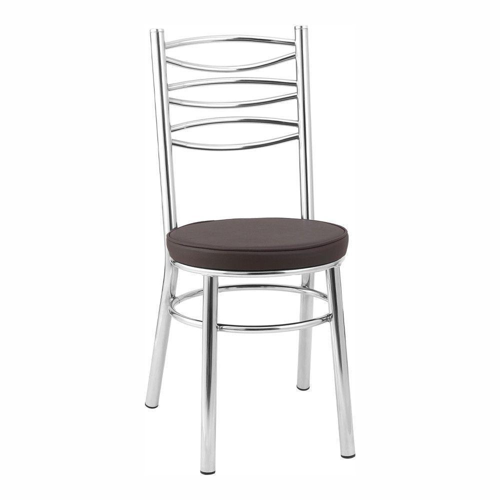 Kit 4 Cadeiras Cc34 Cromadas Debrum Treparoni Marrom - 2