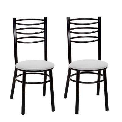 Kit 2 Cadeiras Cp33 Pintadas Pretas Treparoni Preto Com Branco