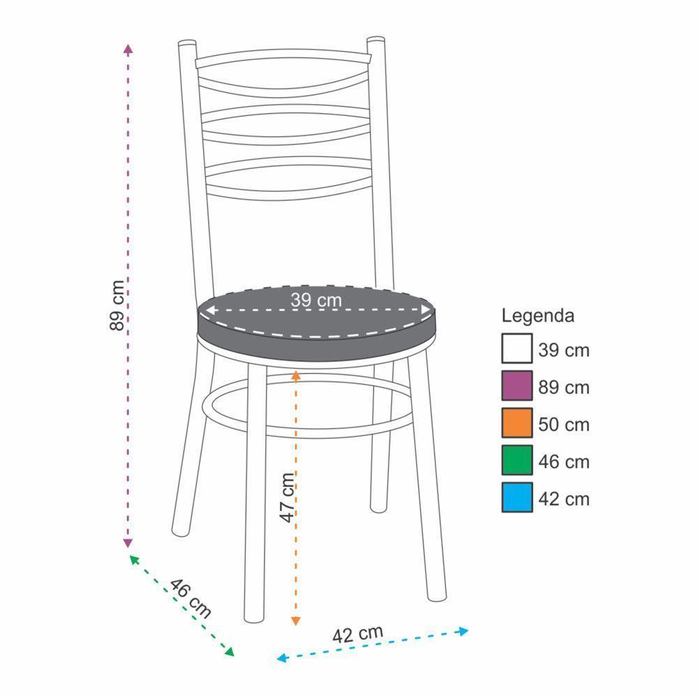 Kit 4 Cadeiras Cc33 Cromadas Treparoni Preto - 3