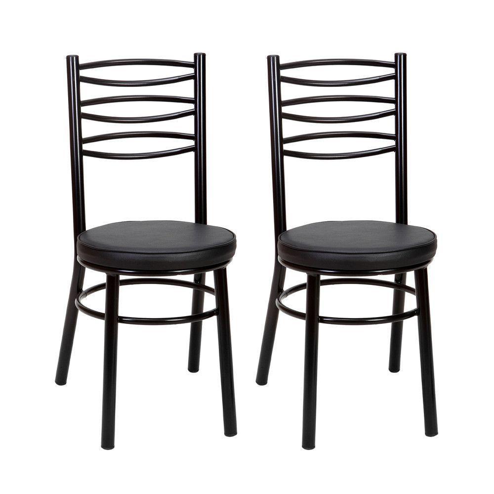 Kit 2 Cadeiras Cp34 Pintadas Pretas Debrum Treparoni Preto - 1