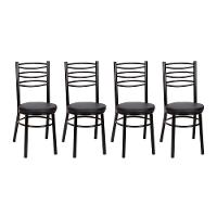 Kit 4 Cadeiras Cp34 Pintadas Pretas Debrum Treparoni Preto - 1