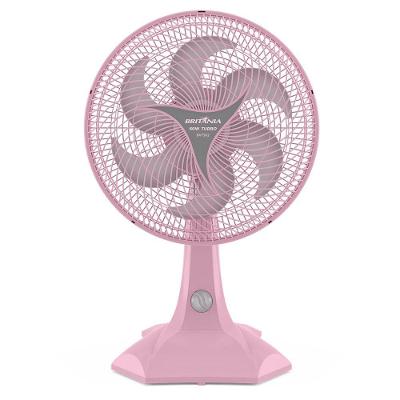 Ventilador de Mesa Britânia 60W 30cm 6 Pás 3 Velocidades Rosa 110V