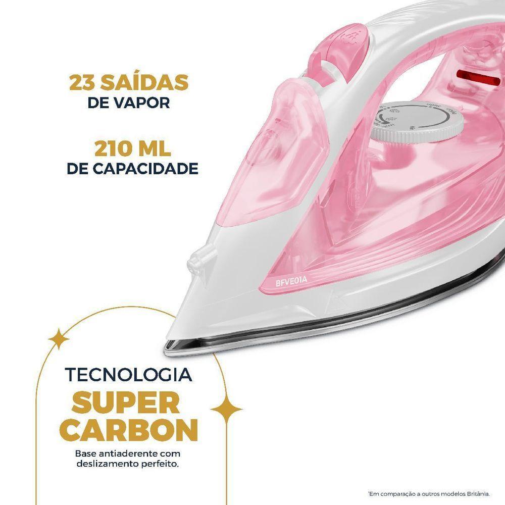 Ferro De Passar A Vapor Britânia Rosa  BFVE01A 220V - 2