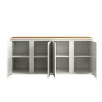 Buffet Aparador Com 4 Portas E Tampo Duplo 180cm Tundra - Fendi E Freijó - 7