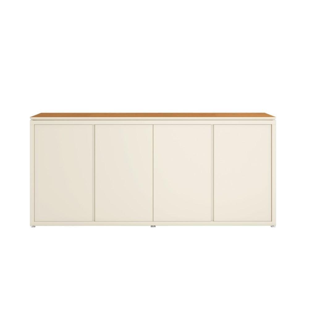 Buffet Aparador Com 4 Portas E Tampo Duplo 180cm Tundra - Off White E Freijó - 7