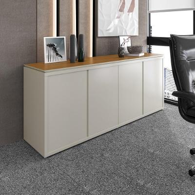 Buffet Aparador Com 4 Portas E Tampo Duplo 180cm Tundra - Off White E Freijó