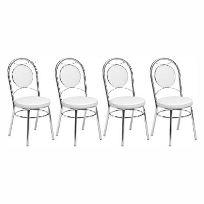 Kit 4 Cadeiras Cc10 Cromadas Debrum Treparoni Branco