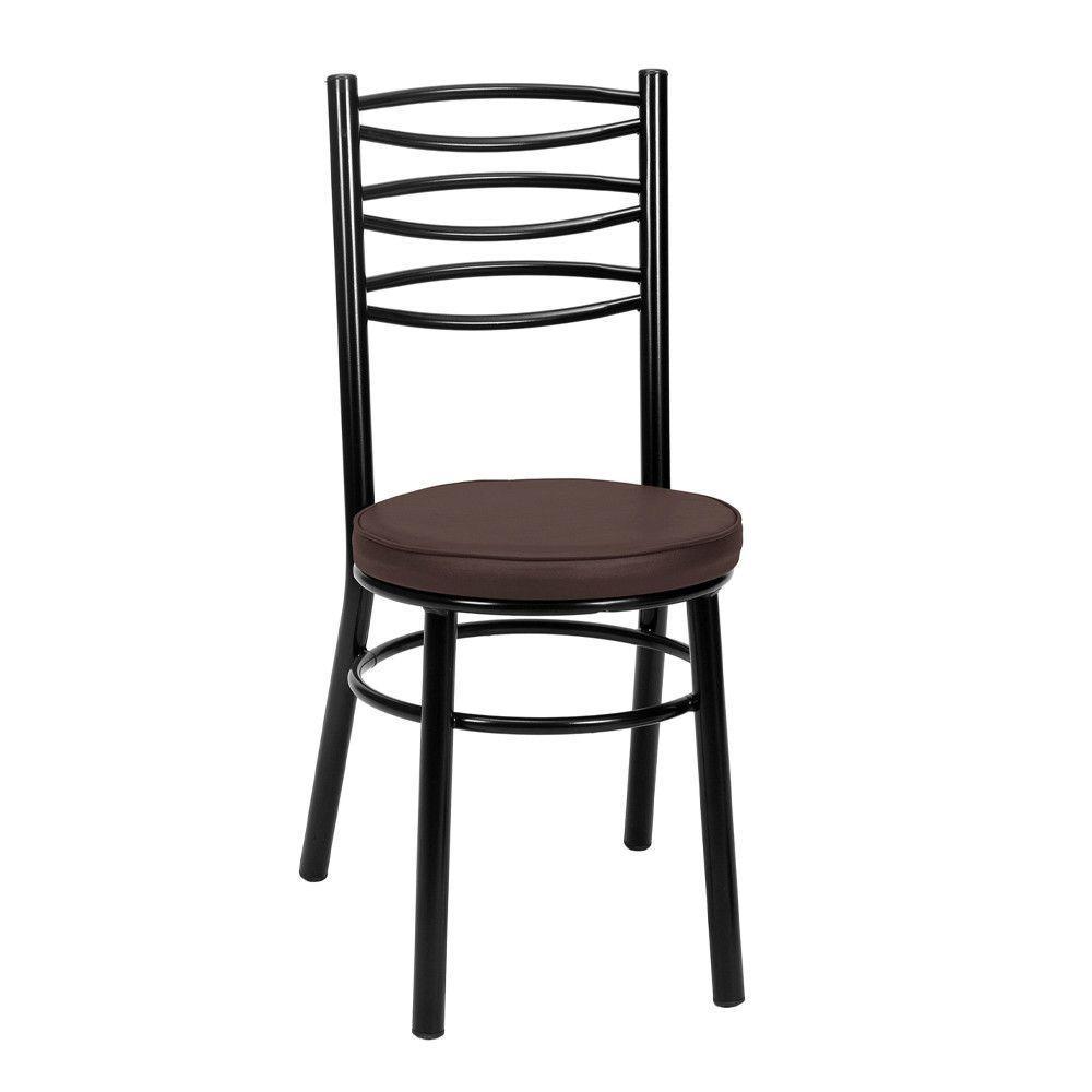 Kit 4 Cadeiras Cp34 Pintadas Pretas Debrum Treparoni Preto Com Marrom - 2