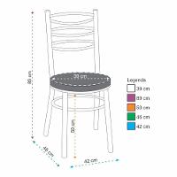 Kit 4 Cadeiras Cp34 Pintadas Pretas Debrum Treparoni Preto Com Marrom - 3