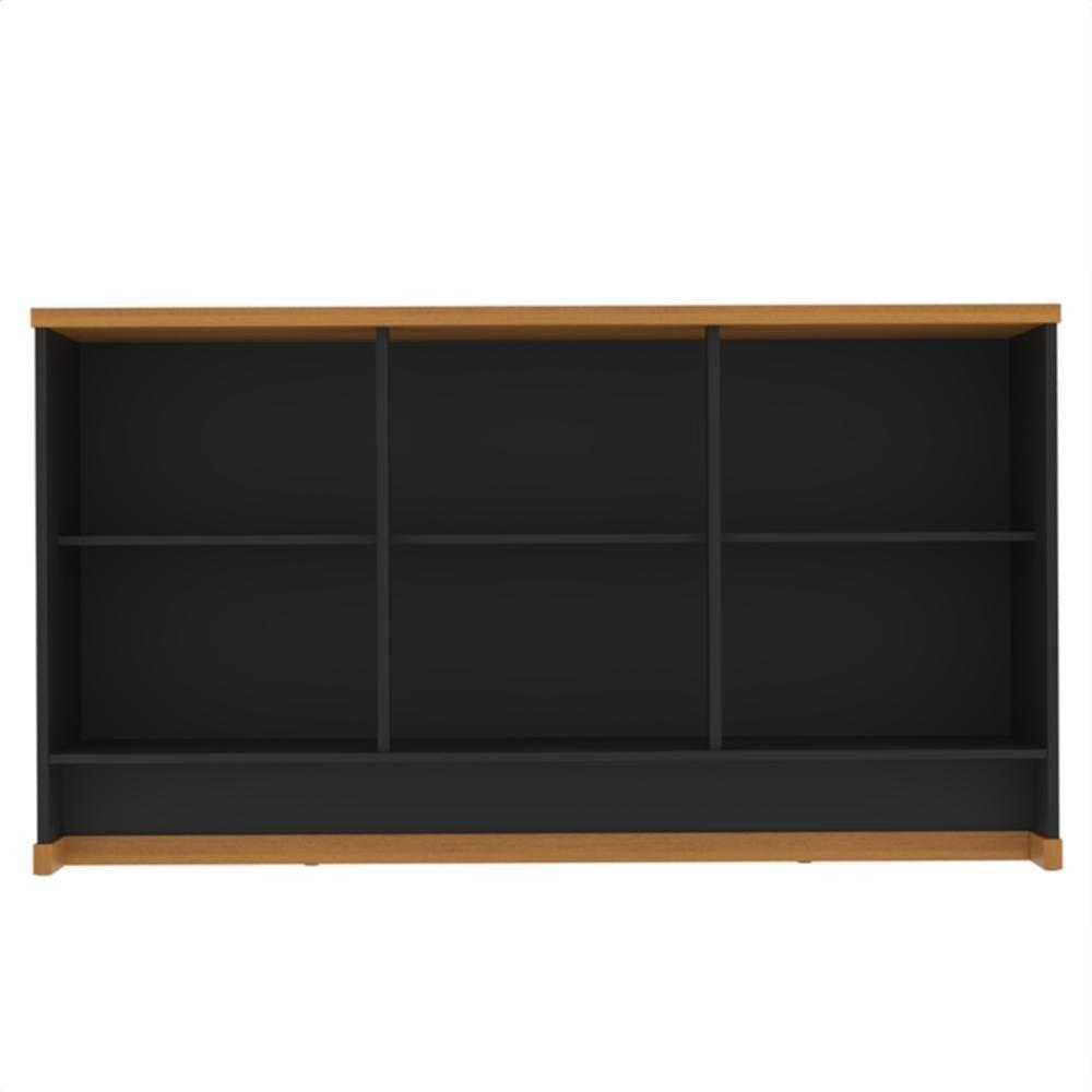 Buffet Aparador 3 Portas 136cm Com Tampo 25mm Verbena - Preto E Naturale - 5