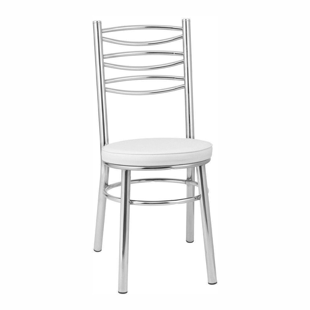 Kit 4 Cadeiras Cc34 Cromadas Debrum Treparoni Branco - 2