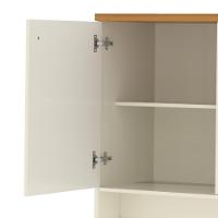 Buffet Aparador 3 Portas 136cm Com Tampo 25mm Verbena - Off White E Naturale - 3