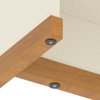 Buffet Aparador 3 Portas 136cm Com Tampo 25mm Verbena - Off White E Naturale