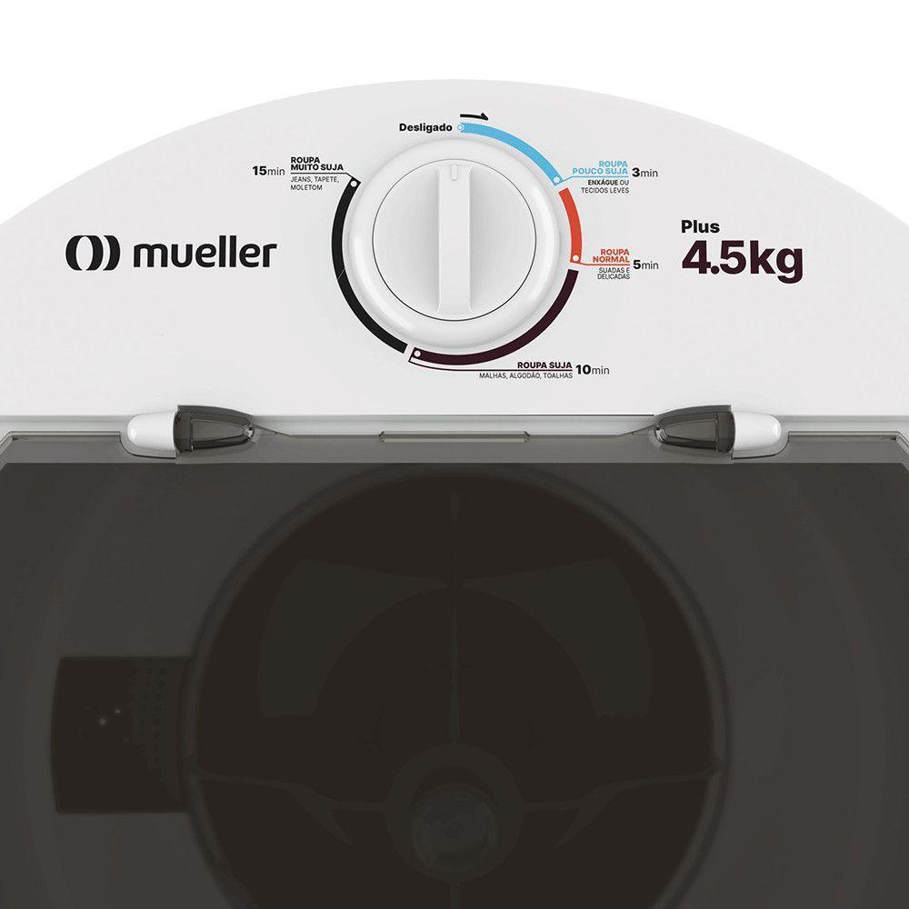 Tanquinho Plus 4.5 Kg Semiautomático Timer Mueller Branco 220V - 5