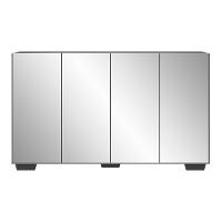 Aparador Buffet 4 Portas Com Espelho e Pés Vegas Preto - 2