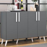 Aparador Buffet 4 Portas Com Pés Grafite Branco - 1