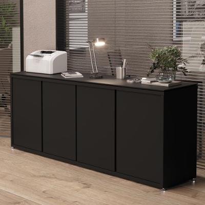 Buffet Aparador Com 4 Portas Para Escritório 180cm Tundra - Preto