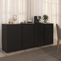 Buffet Aparador Com 4 Portas Para Escritório 180cm Tundra - Preto - 8
