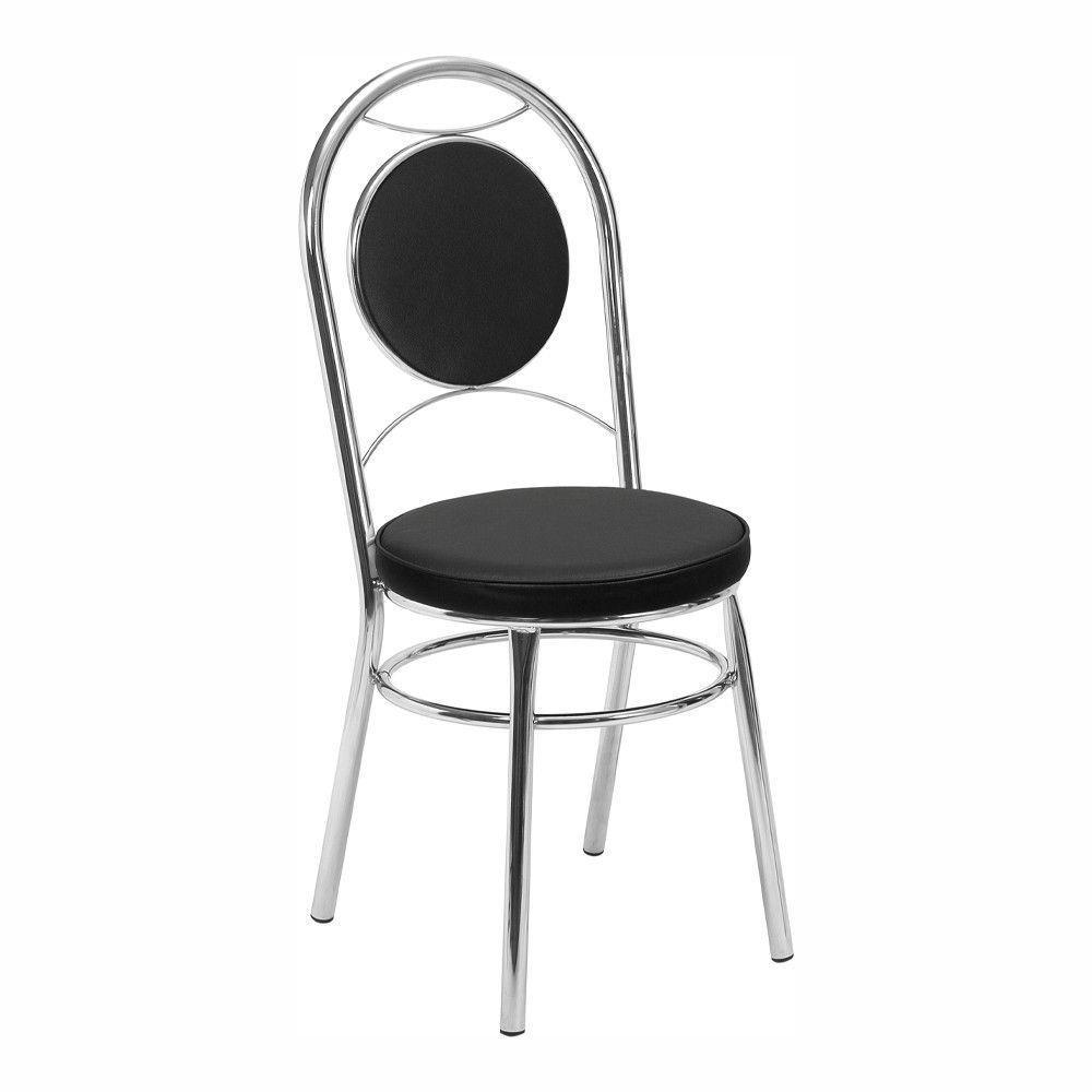 Kit 4 Cadeiras Cc10 Cromadas Debrum Treparoni Preto - 2