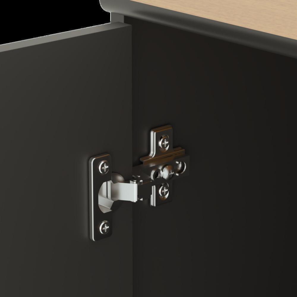 Buffet Aparador Compacto Com 2 Portas 77cm Escritório Tech - Preto E Cedro - 6