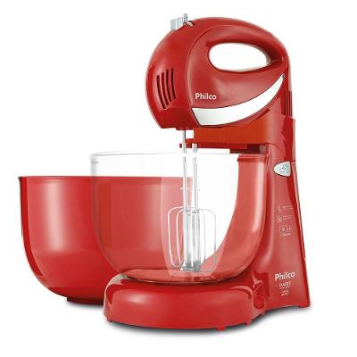 Batedeira de Mão Philco Paris Cristal Maxx 4L 400W 4 Velocidades Vermelho 220V