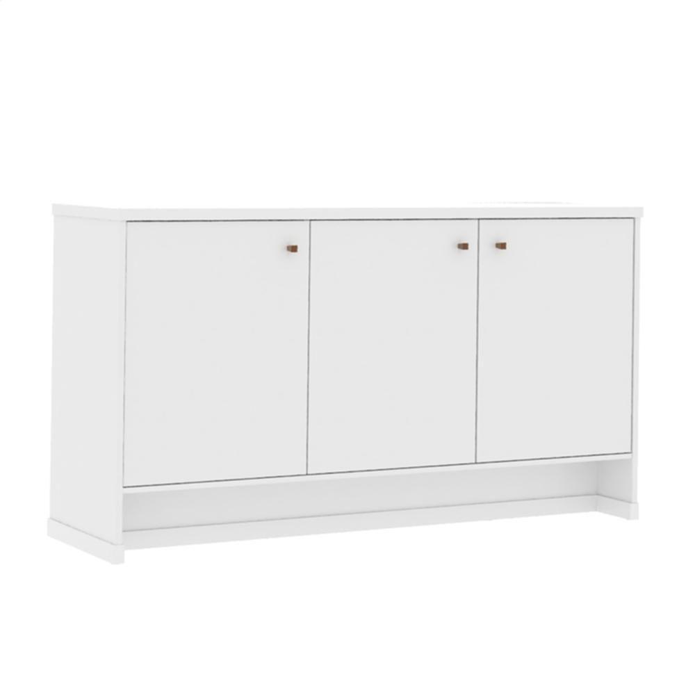 Buffet Aparador 3 Portas 136cm Com Tampo 25mm Verbena - Branco - 6