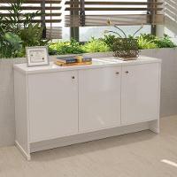 Buffet Aparador 3 Portas 136cm Com Tampo 25mm Verbena - Branco - 1