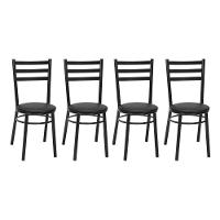 Kit 4 Cadeiras Cp81 Pintadas Pretas Treparoni Preto - 1