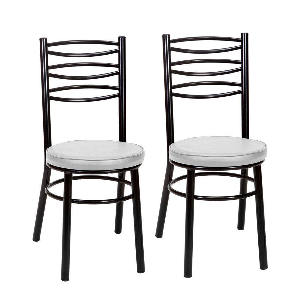 Kit 2 Cadeiras Cp34 Pintadas Pretas Debrum Treparoni Preto Com Branco - 1