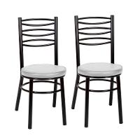 Kit 2 Cadeiras Cp34 Pintadas Pretas Debrum Treparoni Preto Com Branco - 1