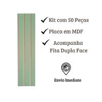 Painel Ripado Parede Versátil Kit 50 Placas Mdf 45 X 11 Cm Verde - 5