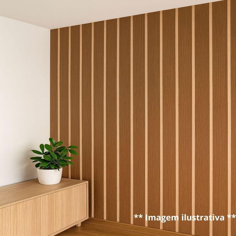 Painel Ripado Parede Versátil Kit 100 Placas Mdf 45 X 11 Cm Castanho - 1