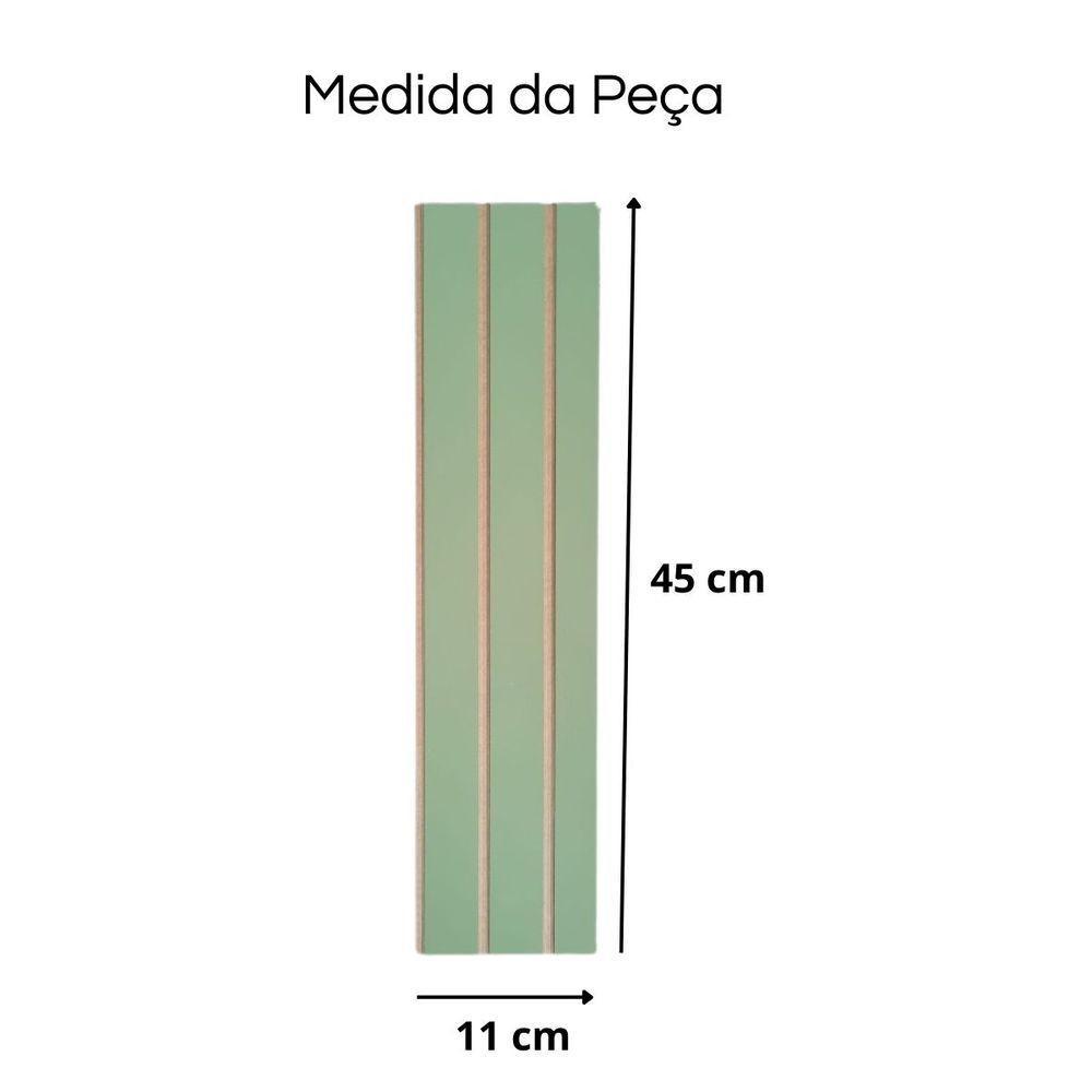 Painel Ripado Parede Versátil Kit 20 Placas Mdf 45 X 11 Cm Verde - 4