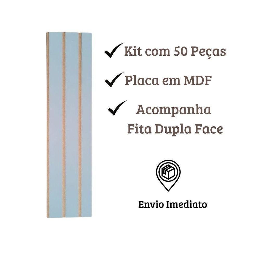 Painel Ripado Parede Versátil Kit 50 Placas Mdf 45 X 11 Cm Azul - 5
