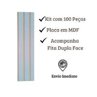 Painel Ripado Parede Versátil Kit 100 Placas Mdf 45 X 11 Cm Azul - 5