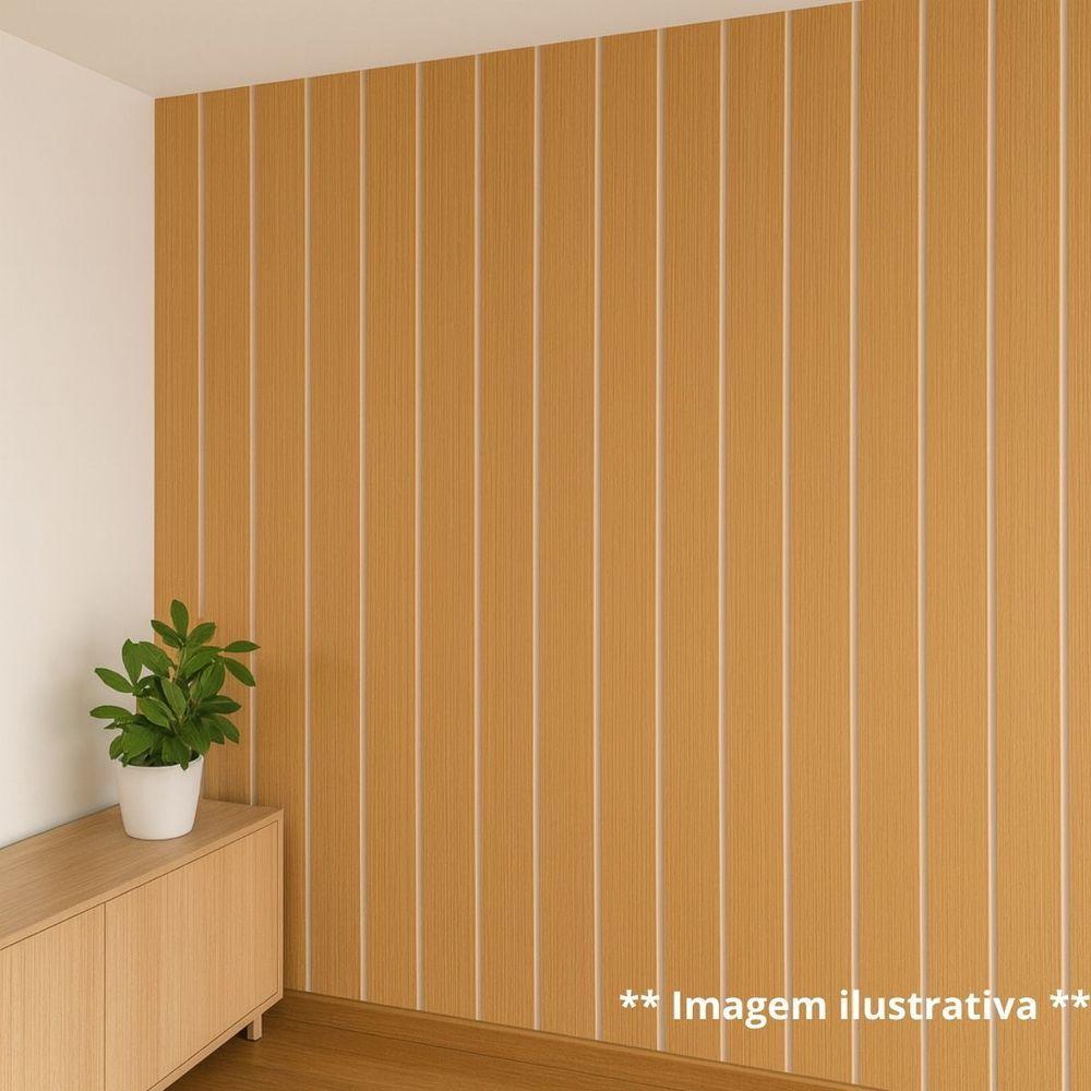 Painel Ripado Parede Versátil Kit 20 Placas Mdf 45 X 11 Cm Freijó - 1