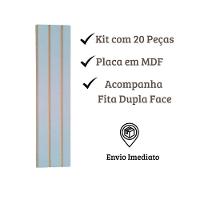 Painel Ripado Parede Versátil Kit 20 Placas Mdf 45 X 11 Cm Azul - 5
