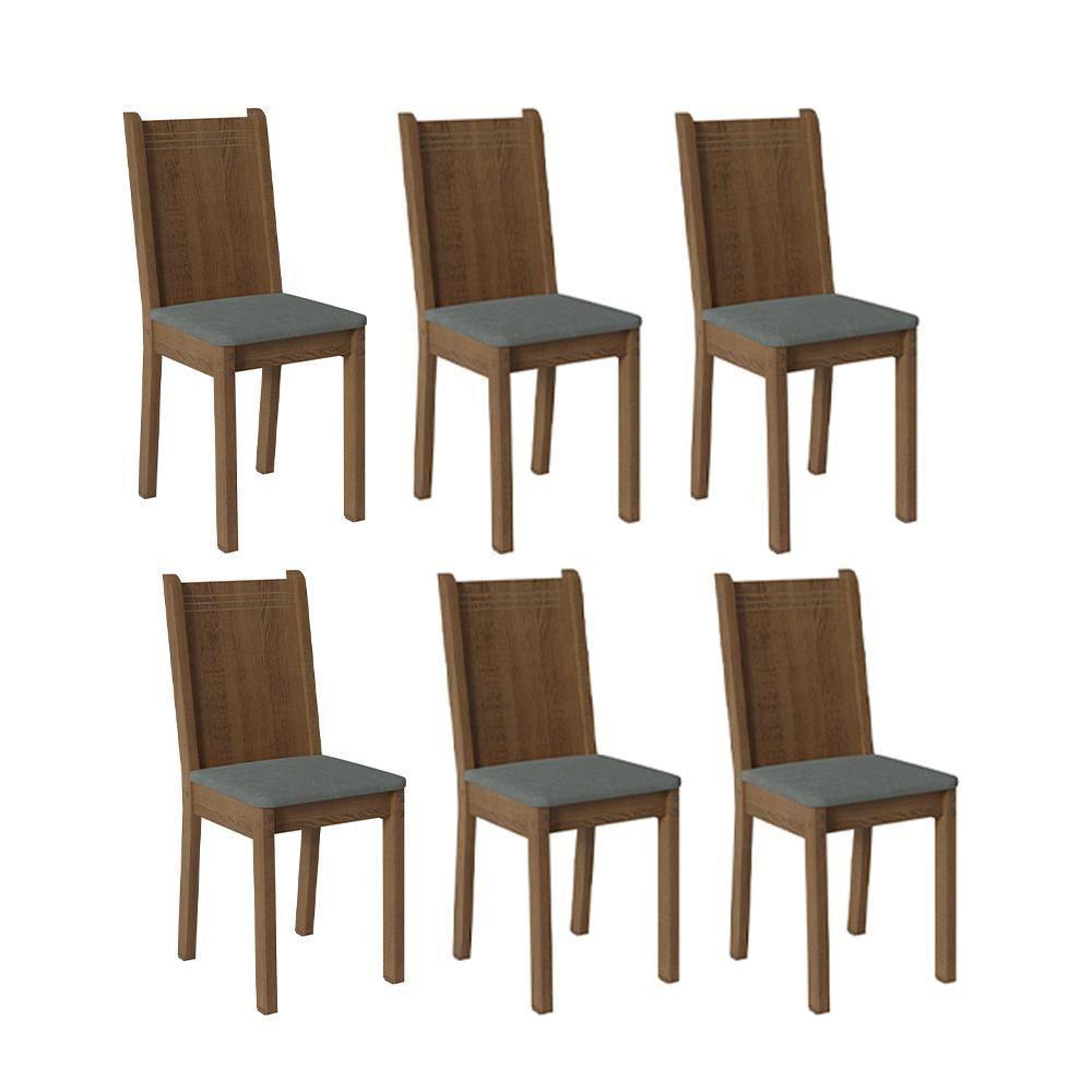 Kit 6 Cadeiras 4290 Madesa Rustic Silver - 1