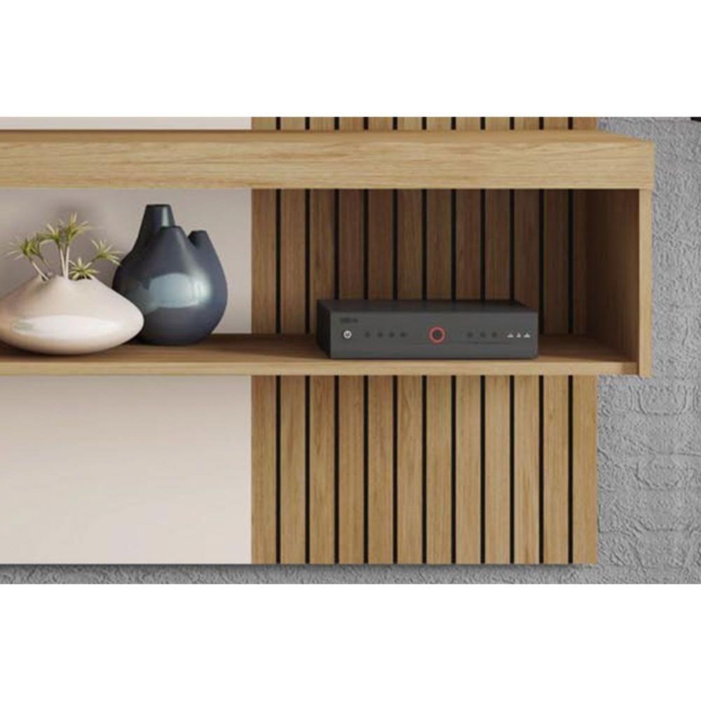 Painel Home P/ Tv Até 45 Pol Jade Ripada 120x183cm Buriti/fendi - Caemmun - 5