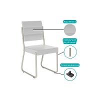 Kit 4 Cadeiras De Cozinha 1736 4 Uni Prata Courino Branco - 7