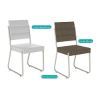 Cadeira Sala De Jantar 1736 Kit 6 Uni Prata-courino Branco - Carraro - 6