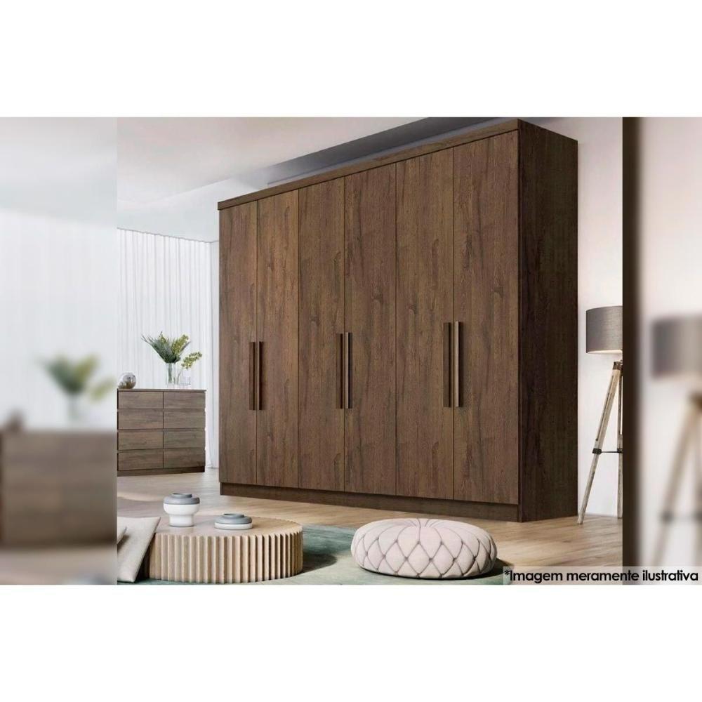 Guarda Roupa Casal 6 Portas E 8 Gavetas New Vértice/messina Neve - Novo Horizonte - 4