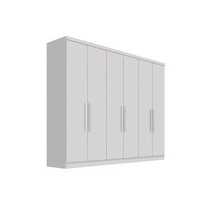 Guarda Roupa Casal New Vértice-Messina 6 Portas Bater 8 Gavetas Neve MDF Novo Horizonte