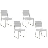 Cadeira Sala De Jantar 1736 Kit 4 Uni Prata-courino Branco - Carraro - 1