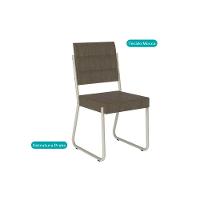 Cadeira Sala De Jantar 1736 Kit 4 Uni Prata-courino Branco - Carraro - 10