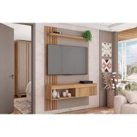 Painel Quarto P/ Tv Até 45 Pol Jade Ripada 120x183cm Buriti/fendi - Caemmun - 1