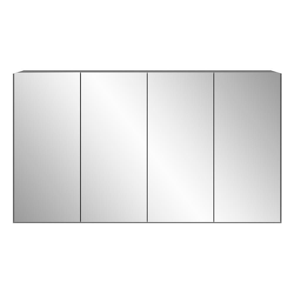 Aparador Buffet 4 Portas Com Espelho Suspenso Grafite - 2