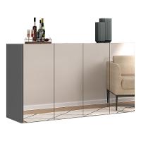 Aparador Buffet 4 Portas Com Espelho Suspenso Grafite - 6